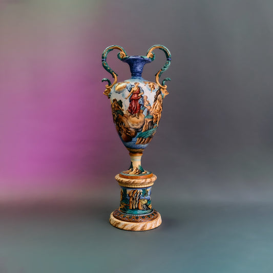 Decorated amphora with base